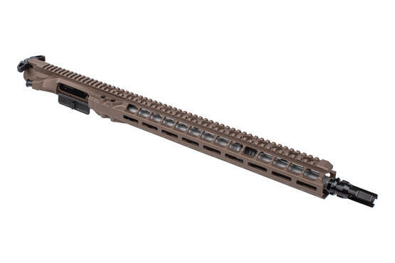Brown Radian Weapons 17.5in .223 Wylde AR-15 Complete Upper features a black nitride coated BCG